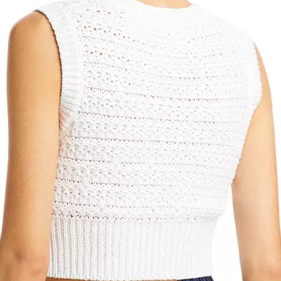 Vince Cropped Cotton Sweater Vest, Size S, Gently Used - Fair Condition - Picture 2 of 9